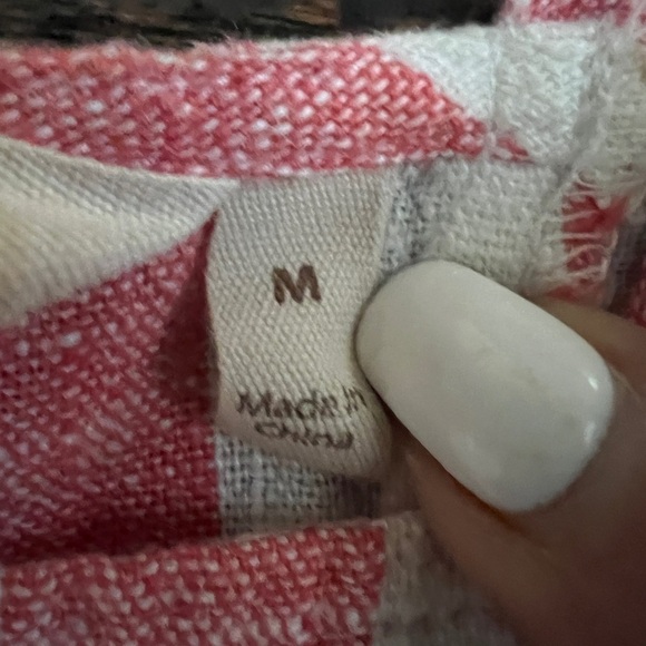 Soft Sureoundings striped cold shoulder linen blend top size M - Picture 3 of 6